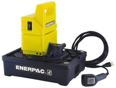 Enerpac - 10,000 psi Electric Hydraulic Pump & Jack - 1 Gal Oil Capacity, 3-Way, 2 Position Valve, Use with Single Acting Cylinders, Advance, Hold & Retract - Exact Industrial Supply