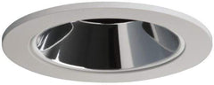 Cooper Lighting - 5-1/16 Inch Wide, White Reflector Fixture Trim - Aluminum - Exact Industrial Supply
