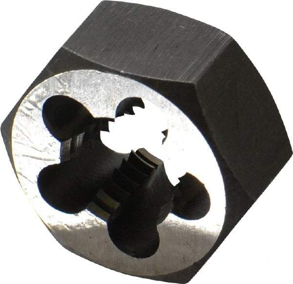 Interstate - 5/8-11 UNC Thread, 1-1/4" Hex, Right Hand Thread, Hex Rethreading Die - High Speed Steel, 5/8" Thick - Exact Industrial Supply