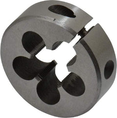 Interstate - M14x0.75 Thread, 1-1/2" Outside Diam High Speed Steel Round Die - Right Hand Thread, Adjustable - Exact Industrial Supply