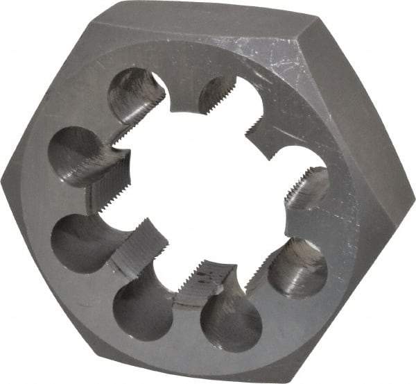 Interstate - 2-12 UNS Thread, 3-1/2" Hex, Right Hand Thread, Hex Rethreading Die - Carbon Steel, 1-1/4" Thick - Exact Industrial Supply