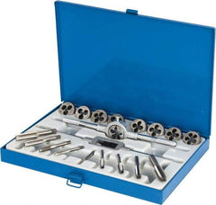 Interstate - M6x1.00 to M16x2.00 Tap, Metric Coarse, Tap and Die Set - High Speed Steel, High Speed Steel Taps, Adjustable, 20 Piece Set with Metal Case - Exact Industrial Supply