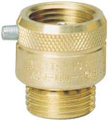 Watts - 3/4" Pipe, Brass, Coated Brass, Hose Connection Vacuum Breaker - Brass Seal, Stainless Steel Spring, FNPT x MNPT End Connections - Exact Industrial Supply
