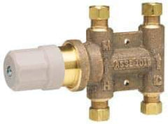 Watts - 3/8" Pipe Lead Free Brass Water Mixing Valve & Unit - Universal End Connections - Exact Industrial Supply