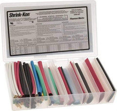 Thomas & Betts - 86 Piece, Multicolor, Heat Shrink Electrical Tubing Kit - 2:1 Shrink Ratio, Flame Retardant, Polyolefin - Exact Industrial Supply