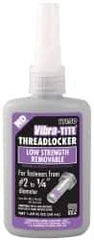 Vibra-Tite - 50 mL Bottle, Purple, Low Strength Liquid Threadlocker - Series 111, 24 hr Full Cure Time, Hand Tool Removal - Exact Industrial Supply