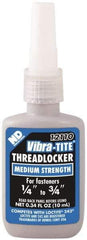 Vibra-Tite - 10 mL Bottle, Blue, Medium Strength Liquid Threadlocker - Series 121, 24 hr Full Cure Time, Hand Tool Removal - Exact Industrial Supply