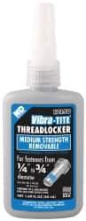 Vibra-Tite - 50 mL Bottle, Blue, Medium Strength Liquid Threadlocker - Series 121, 24 hr Full Cure Time, Hand Tool Removal - Exact Industrial Supply