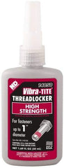 Vibra-Tite - 50 mL Bottle, Red, High Strength Liquid Threadlocker - Series 140, 24 hr Full Cure Time, Hand Tool, Heat Removal - Exact Industrial Supply