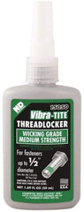 Vibra-Tite - 50 mL Bottle, Green, Medium Strength Liquid Threadlocker - Series 150, 24 hr Full Cure Time, Hand Tool Removal - Exact Industrial Supply