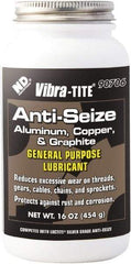 Vibra-Tite - 16 oz Can Anti-Seize Anti-Seize Lubricant - Aluminum/Copper/Graphite, -65 to 1,600°F, Silver Colored, Water Resistant - Exact Industrial Supply