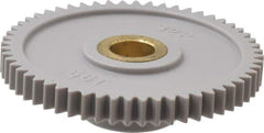 Made in USA - 32 Pitch, 1-3/4" Pitch Diam, 1-13/16" OD, 56 Tooth Spur Gear - 3/16" Face Width, 5/16" Bore Diam, 43/64" Hub Diam, 20° Pressure Angle, Acetal - Exact Industrial Supply