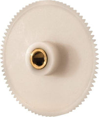 Made in USA - 48 Pitch, 2-1/4" Pitch Diam, 2.292" OD, 108 Tooth Spur Gear - 1/4" Face Width, 1/4" Bore Diam, 39/64" Hub Diam, 20° Pressure Angle, Acetal - Exact Industrial Supply