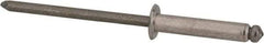 Marson - Button Head Stainless Steel Open End Blind Rivet - Stainless Steel Mandrel, 0.376" to 1/2" Grip, 1/4" Head Diam, 0.129" to 0.133" Hole Diam, 0.65" Length Under Head, 1/8" Body Diam - Exact Industrial Supply