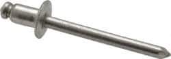Marson - Button Head Stainless Steel Open End Blind Rivet - Stainless Steel Mandrel, 1/32" to 1/8" Grip, 3/8" Head Diam, 0.192" to 0.196" Hole Diam, 0.325" Length Under Head, 3/16" Body Diam - Exact Industrial Supply