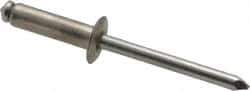 Marson - Button Head Stainless Steel Open End Blind Rivet - Stainless Steel Mandrel, 0.376" to 1/2" Grip, 3/8" Head Diam, 0.192" to 0.196" Hole Diam, 0.7" Length Under Head, 3/16" Body Diam - Exact Industrial Supply