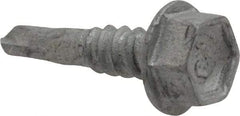 Buildex - #10, Hex Washer Head, Hex Drive, 3/4" Length Under Head, #1 Point, Self Drilling Screw - Steel - Exact Industrial Supply