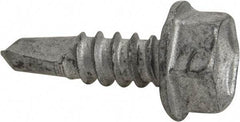 Buildex - #10, Hex Washer Head, Hex Drive, 5/8" Length Under Head, #3 Point, Self Drilling Screw - Steel - Exact Industrial Supply