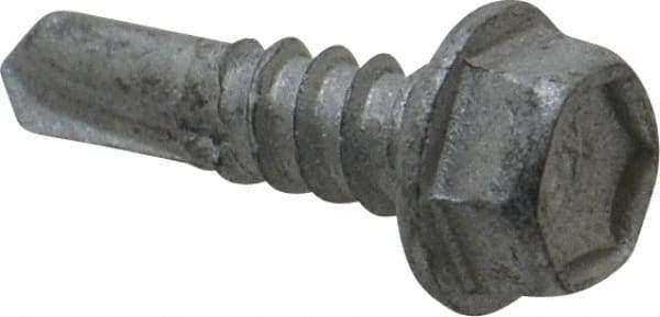 Buildex - #12, Hex Washer Head, Hex Drive, 3/4" Length Under Head, #3 Point, Self Drilling Screw - Steel - Exact Industrial Supply