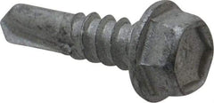 Buildex - #12, Hex Washer Head, Hex Drive, 3/4" Length Under Head, #3 Point, Self Drilling Screw - Steel - Exact Industrial Supply
