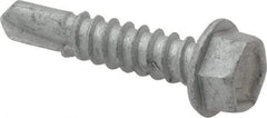 Buildex - #12, Hex Washer Head, Hex Drive, 1" Length Under Head, #3 Point, Self Drilling Screw - Steel - Exact Industrial Supply