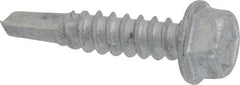 Buildex - #12, Hex Washer Head, Hex Drive, 1" Length Under Head, #3 Point, Self Drilling Screw - Steel - Exact Industrial Supply