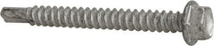 Buildex - #12, Hex Washer Head, Hex Drive, 2" Length Under Head, #3 Point, Self Drilling Screw - Steel - Exact Industrial Supply