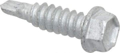 Buildex - 1/4", Hex Washer Head, Hex Drive, 7/8" Length Under Head, #1 Point, Self Drilling Screw - Steel - Exact Industrial Supply