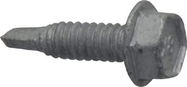 Buildex - #10, Hex Washer Head, Hex Drive, 3/4" Length Under Head, #3 Point, Self Drilling Screw - Steel - Exact Industrial Supply