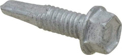 Buildex - #12, Hex Washer Head, Hex Drive, 7/8" Length Under Head, #4 Point, Self Drilling Screw - Steel - Exact Industrial Supply