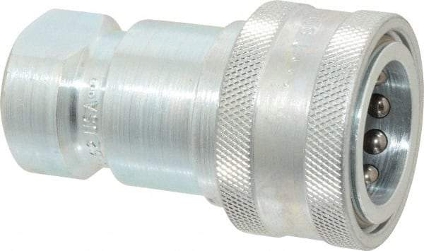 Parker - 3/4 NPTF Steel Hydraulic Hose Female Pipe Thread Coupler - 2,500 psi - Exact Industrial Supply