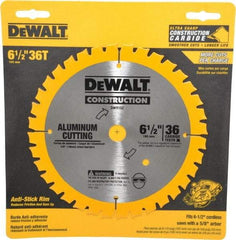 DeWALT - 6-1/2" Diam, 5/8" Arbor Hole Diam, 36 Tooth Wet & Dry Cut Saw Blade - Carbide-Tipped, Standard Round Arbor - Exact Industrial Supply