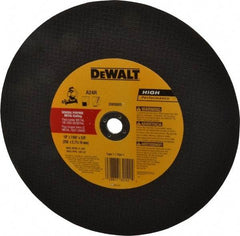 DeWALT - 10" 24 Grit Aluminum Oxide Cutoff Wheel - 7/64" Thick, 5/8" Arbor, 6,100 Max RPM, Use with Stationary Tools - Exact Industrial Supply
