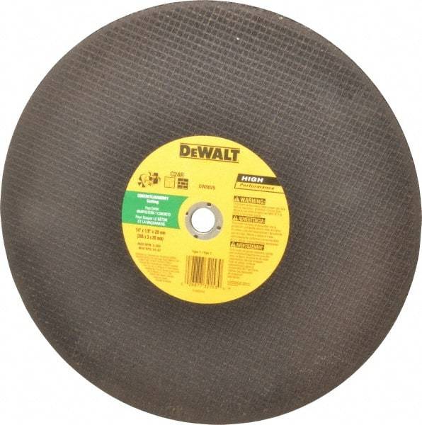 DeWALT - 14" Silicon Carbide Cutoff Wheel - 1/8" Thick, 20mm Arbor, 5,500 Max RPM, Use with Circular Saws - Exact Industrial Supply