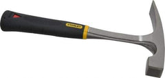 Stanley - 1-1/4 Lb Head Bricklayer's Hammer - 11" OAL, Steel Handle, 1" Face Diam - Exact Industrial Supply
