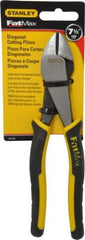 Stanley - 7-1/2" OAL, Diagonal Cutter - 15/16" Jaw Length x 7/8" Jaw Width, Oval Head, Double Injection Molded Handle - Exact Industrial Supply