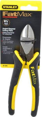Stanley - 6-1/2" OAL, Diagonal Cutter - 7/8" Jaw Length x 1" Jaw Width, Oval/Angled Head, Double Injection Molded Handle - Exact Industrial Supply