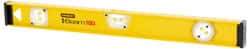 Stanley - 24" Long 3 Vial I-Beam Level - Aluminum, Yellow, 1 Plumb & 2 Level Vials - Exact Industrial Supply