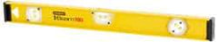 Stanley - 48" Long 3 Vial I-Beam Level - Aluminum, Yellow, 1 Plumb & 2 Level Vials - Exact Industrial Supply