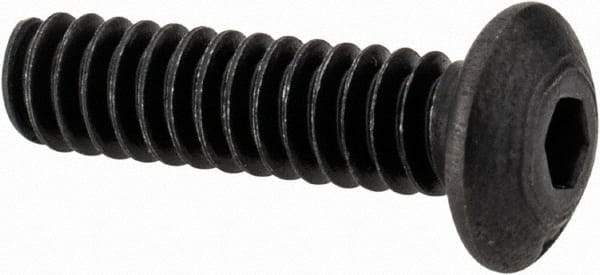 Value Collection - #4-40 UNC Hex Socket Drive, Button Screw - Alloy Steel, Black Oxide Finish, Fully Threaded, 7/16" Length Under Head - Exact Industrial Supply