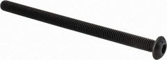 Value Collection - #10-32 UNF Hex Socket Drive, Button Screw - Alloy Steel, Black Oxide Finish, Fully Threaded, 3" Length Under Head - Exact Industrial Supply