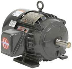 US Motors - 1.5 hp, TEFC Enclosure, No Thermal Protection, 1,175 RPM, 230/460 Volt, 60 Hz, Three Phase Premium Efficient Motor - Size 182 Frame, Rigid Mount, 1 Speed, Ball Bearings, 4.7/2.3 Full Load Amps, F Class Insulation, Reversible - Exact Industrial Supply