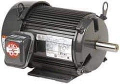 US Motors - 3 hp, TEFC Enclosure, No Thermal Protection, 1,765 RPM, 208-230/460 Volt, 60 Hz, Three Phase Energy Efficient Motor - Size 182 Frame, Rigid Mount, 1 Speed, Ball Bearings, 8.6-8.1/4.1 Full Load Amps, F Class Insulation, Reversible - Exact Industrial Supply