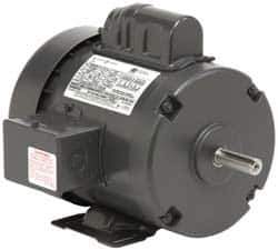 US Motors - 1.5 hp, TEFC Enclosure, No Thermal Protection, 1,740 RPM, 115/230 Volt, 60 Hz, Single Phase Permanent Split Capacitor (PSC) Motor - Size 184 Frame, Rigid Mount, 1 Speed, Ball Bearings, 18.4/9.2 Full Load Amps, F Class Insulation - Exact Industrial Supply