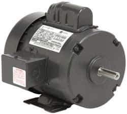 US Motors - 1/2 hp, TEFC Enclosure, No Thermal Protection, 3,450 RPM, 115/208-230 Volt, 60 Hz, Industrial Electric AC/DC Motor - Size 56 Frame, Rigid Base Mount, 1 Speed, Ball Bearings, 8.0/4.0 Full Load Amps, BR Class Insulation, Reversible - Exact Industrial Supply