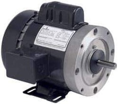 US Motors - 2 hp, TEFC Enclosure, No Thermal Protection, 1,725 RPM, 115/230 Volt, 60 Hz, Single Phase Capacitor Start-Cap Run Motor - Size 145TC Frame, C-Face/Base Mount, 1 Speed, Ball Bearings, 19.0/9.5 Full Load Amps, B Class Insulation, Reversible - Exact Industrial Supply
