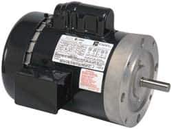 US Motors - 1/2 hp, TEFC Enclosure, No Thermal Protection, 1,725 RPM, 115/230 Volt, 60 Hz, Single Phase Permanent Split Capacitor (PSC) Motor - Size 56C Frame, C-Face Mount, 1 Speed, Ball Bearings, 9.0/4.5 Full Load Amps, B Class Insulation, Reversible - Exact Industrial Supply