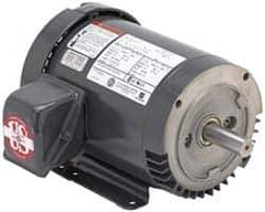 US Motors - 1/4 hp, TEFC Enclosure, No Thermal Protection, 1,770 RPM, 208-230/460 Volt, 60 Hz, Three Phase Standard Efficient Motor - Size 143 Frame, Rigid Mount, 1 Speed, Ball Bearings, 1.3-1.4/0.7 Full Load Amps, F Class Insulation, Reversible - Exact Industrial Supply