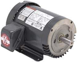 US Motors - 1/4 hp, TEFC Enclosure, No Thermal Protection, 1,750 RPM, 575 Volt, 60 Hz, Three Phase Standard Efficient Motor - Size 143 Frame, Rigid Mount, 1 Speed, Ball Bearings, 0.4 Full Load Amps, F Class Insulation, Reversible - Exact Industrial Supply