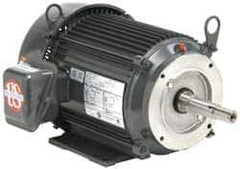 US Motors - 7-1/2 hp, TEFC Enclosure, No Thermal Protection, 3,495 RPM, 208-230/460 Volt, 60 Hz, Three Phase Standard Efficient Motor - Size 213 Frame, Rigid Mount, 1 Speed, Ball Bearings, 21.6-19.4/9.7 Full Load Amps, F Class Insulation, Reversible - Exact Industrial Supply